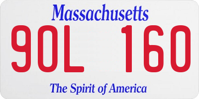MA license plate 9OL160