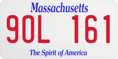 MA license plate 9OL161