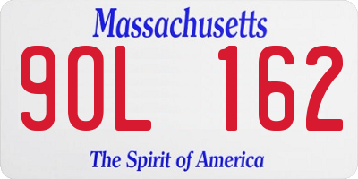MA license plate 9OL162
