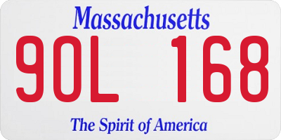 MA license plate 9OL168