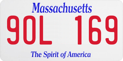 MA license plate 9OL169