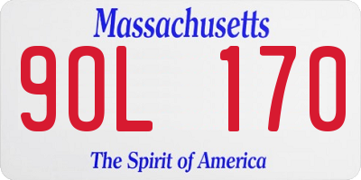 MA license plate 9OL170