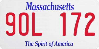 MA license plate 9OL172