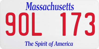 MA license plate 9OL173
