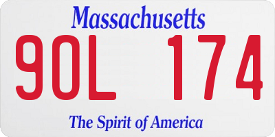 MA license plate 9OL174