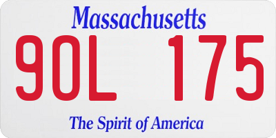 MA license plate 9OL175