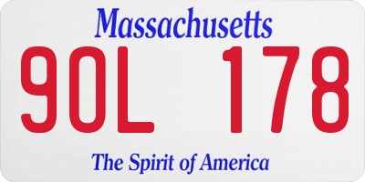 MA license plate 9OL178