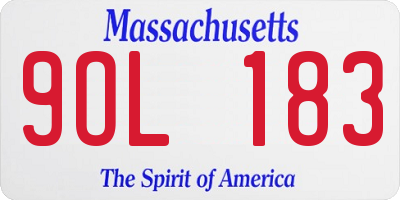 MA license plate 9OL183