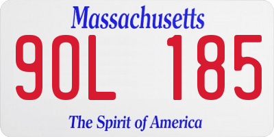 MA license plate 9OL185