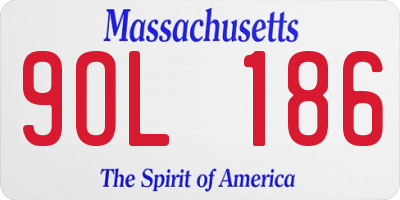 MA license plate 9OL186