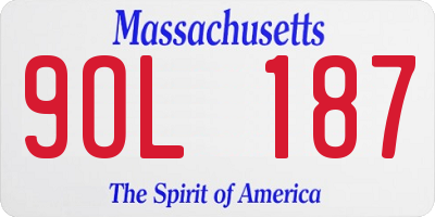 MA license plate 9OL187