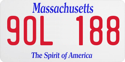 MA license plate 9OL188