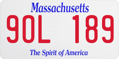 MA license plate 9OL189