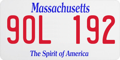 MA license plate 9OL192