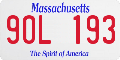 MA license plate 9OL193