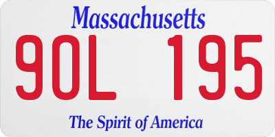 MA license plate 9OL195