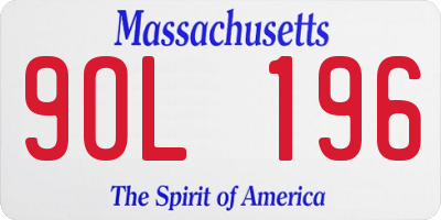 MA license plate 9OL196