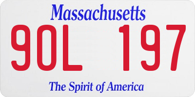 MA license plate 9OL197