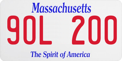 MA license plate 9OL200