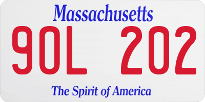 MA license plate 9OL202