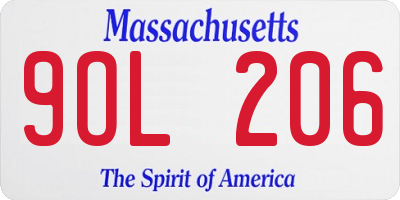 MA license plate 9OL206