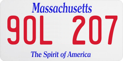 MA license plate 9OL207