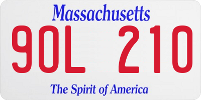 MA license plate 9OL210