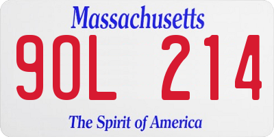 MA license plate 9OL214