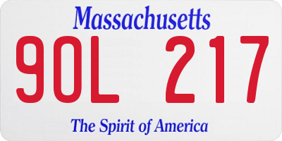 MA license plate 9OL217