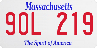 MA license plate 9OL219