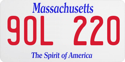 MA license plate 9OL220