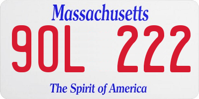 MA license plate 9OL222
