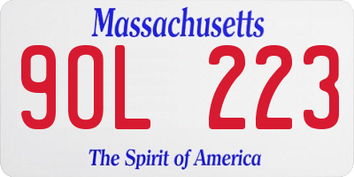 MA license plate 9OL223