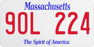 MA license plate 9OL224