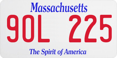 MA license plate 9OL225