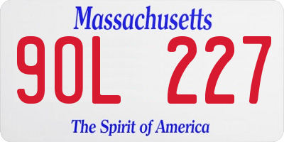 MA license plate 9OL227