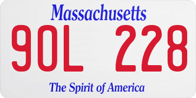 MA license plate 9OL228