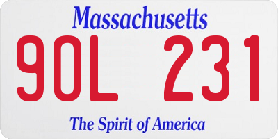 MA license plate 9OL231