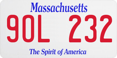 MA license plate 9OL232