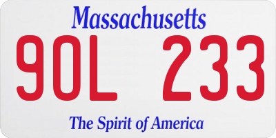 MA license plate 9OL233