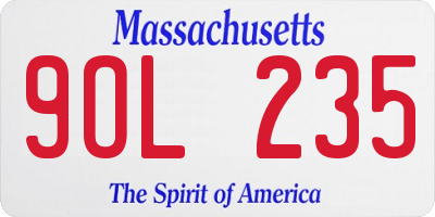 MA license plate 9OL235
