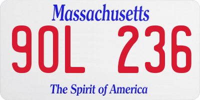 MA license plate 9OL236