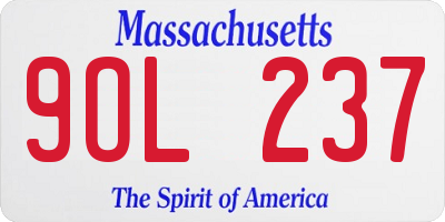 MA license plate 9OL237