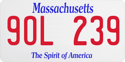 MA license plate 9OL239