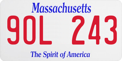 MA license plate 9OL243