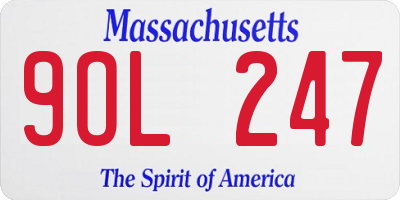 MA license plate 9OL247