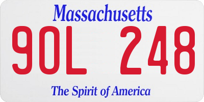 MA license plate 9OL248