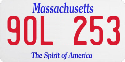 MA license plate 9OL253