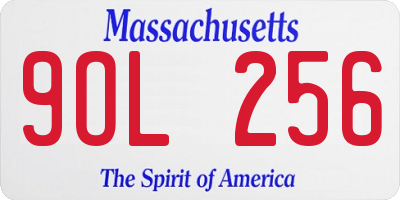 MA license plate 9OL256