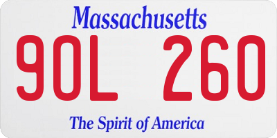 MA license plate 9OL260